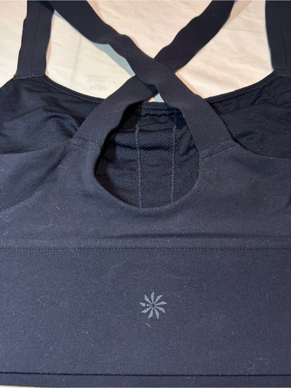 Athleta Black Criss Cross Keyhole Sports Bra - Size Small Excellent Condition